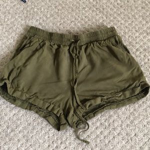 Army green forever 21 soft drawstring shorts